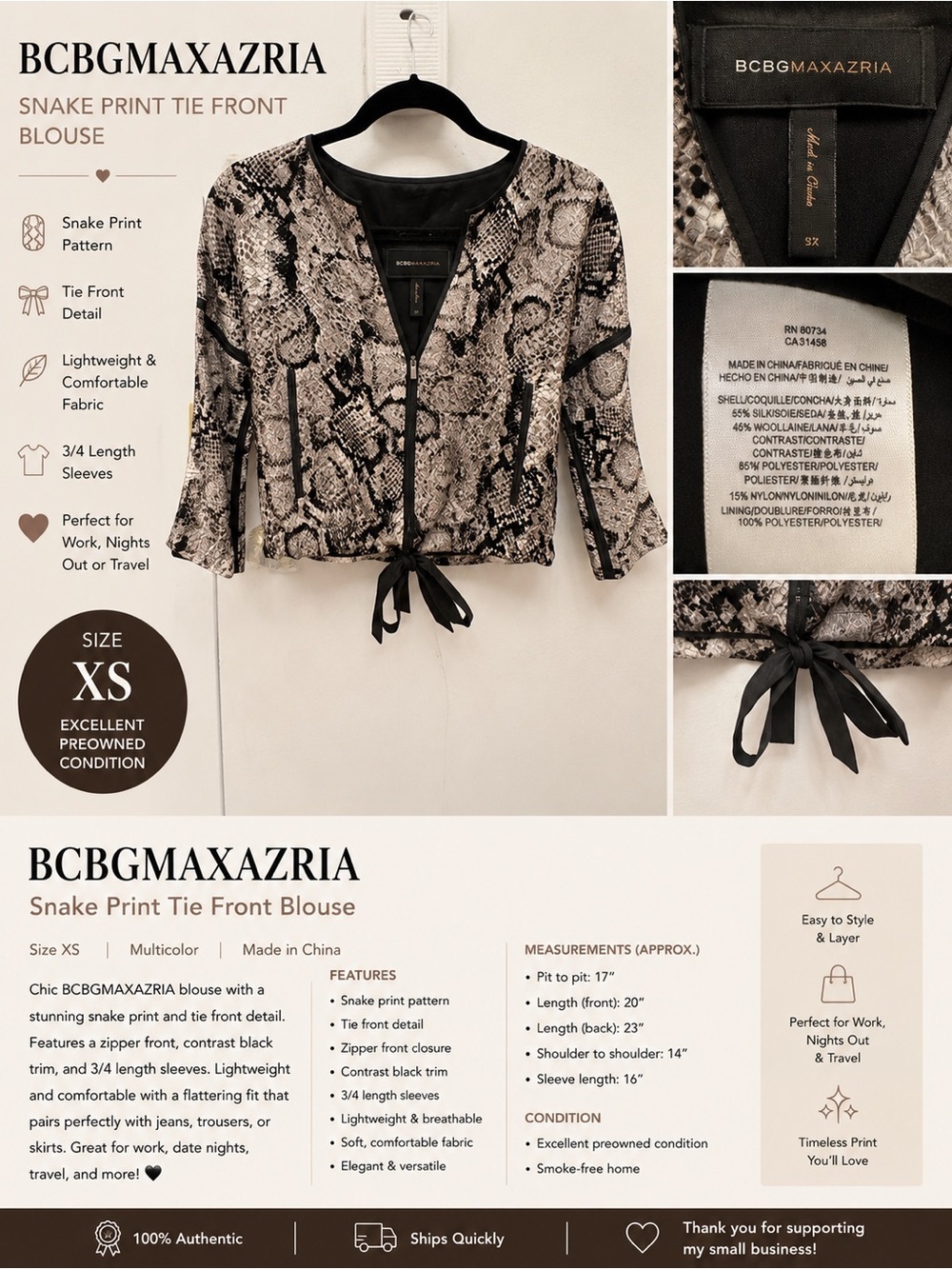 BCBGMaxAzria Black Lined Jacket